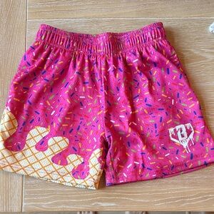 Baseball lifestyle 101 Youth Pink Sprinkle Ice Cream Shorts - size Med